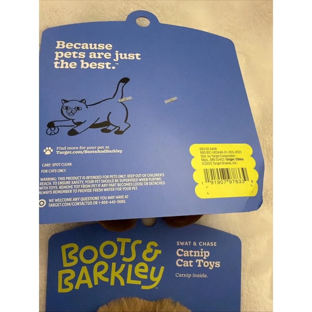 Boot and Barkley Catnip Cat Toys for Indoor Cats 2pack Mustache Wink Man